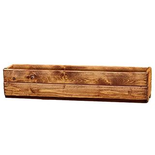 Hortico Wooden Garden Planters | Window Box | Rectangular Plant Pots Outdoor H15 L76 W23 Cm, 24.5l, Made in the Uk