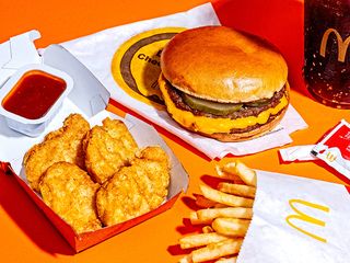 A selection of food from a McDonald's restaurant