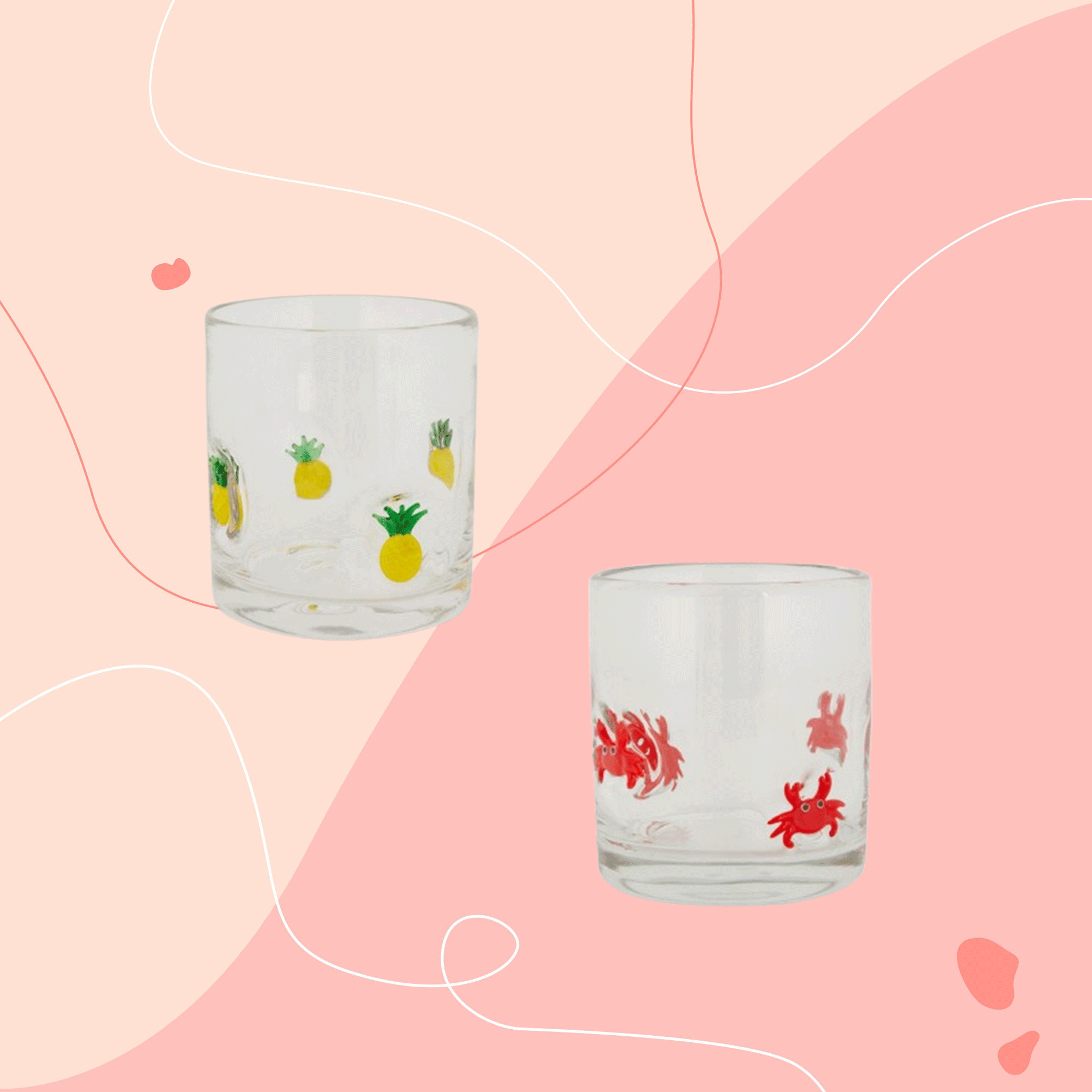 Embossed glass tumblers