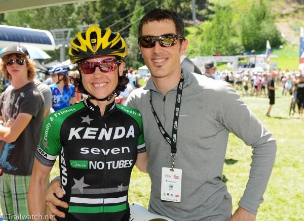 The "first couple" of mountain biking. Mary McConneloug and Michael Broderick (Kenda/Seven/NoTubes)