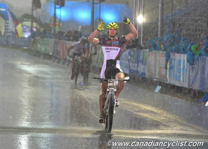 Miha Halzer wins in torrential rain, becoming the first Slovenian to win a World Cup