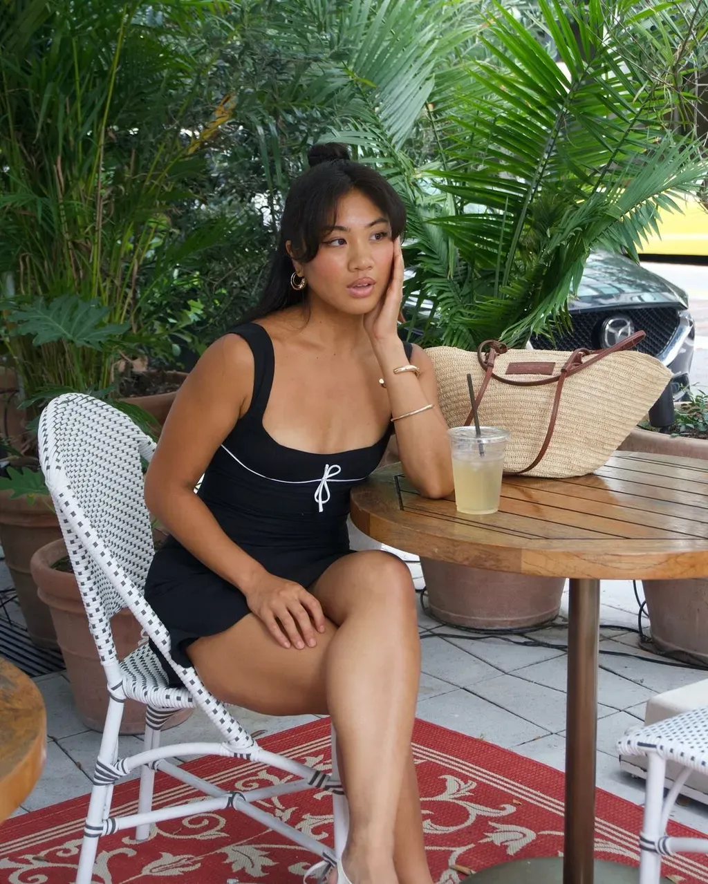 woman wears minidress trend