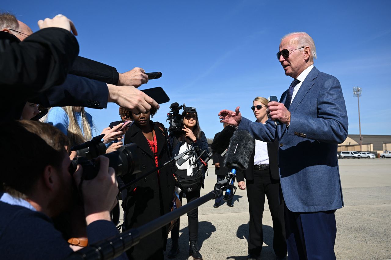 Biden speaks to reporters before departing for Northern Ireland