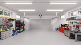 Mix of freestanding and inbuilt garage storage ideas