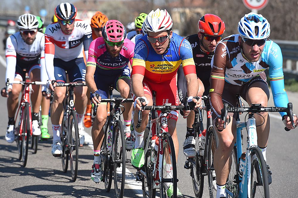 Sergie Tvetcov (Androni Giocattoli) in the breakaway in Milan-San Remo