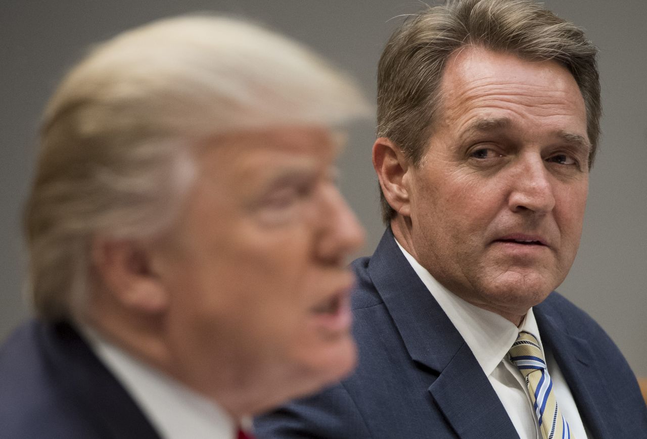 Jeff Flake and Donald Trump.