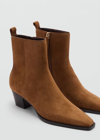 Heel Suede Ankle Boot - Women | Mango Usa