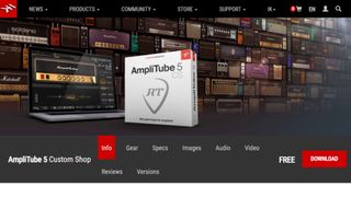 Amplitube website screenshot