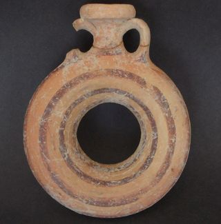 Among the finds the researchers made at the Biblical city in Israel was this ring flask.