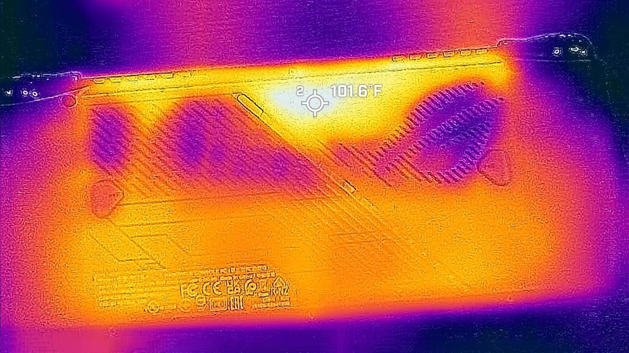 ROG Ally X thermals: Hottest backside part.