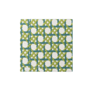 Green geometric pattern designer rug