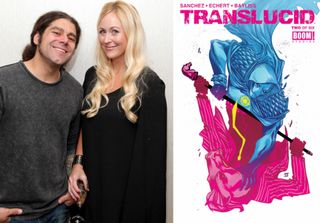 Claudio and his wife, Chondra. Right, their graphic novel 'Translucid'.