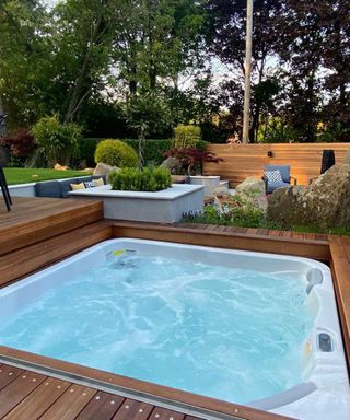hot tub from Hot Tub House Yorkshire surrounded by decking