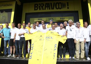 Celebration of the 100th anniversary of the first yellow jersey worn in 1919 by Eugene Christophe of France
