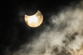 A partial soalr eclipse seen in Cairo, Egypt