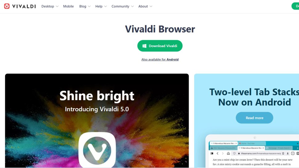 Skärmdump av Vivaldi
