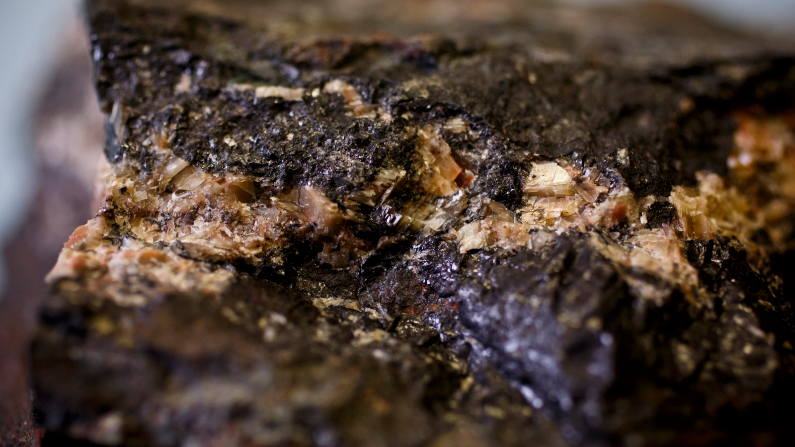 A rock containing uraninite, also known as pitchblende, is seen at the Rozna mine, operated by Geam, a division of Diamo S.P. mining company, in Dolni Rozinka, Czech Republic, on Thursday, April 10, 2014.