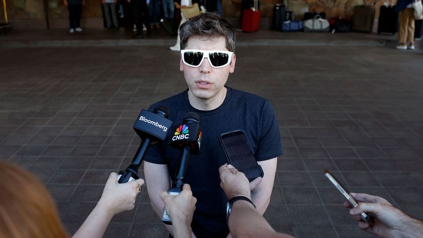 Sam Altman wearing white sunglasses.