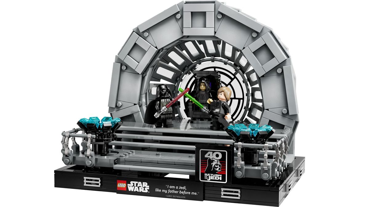 Lego Emperor's Throne Room Diorama on a plain background