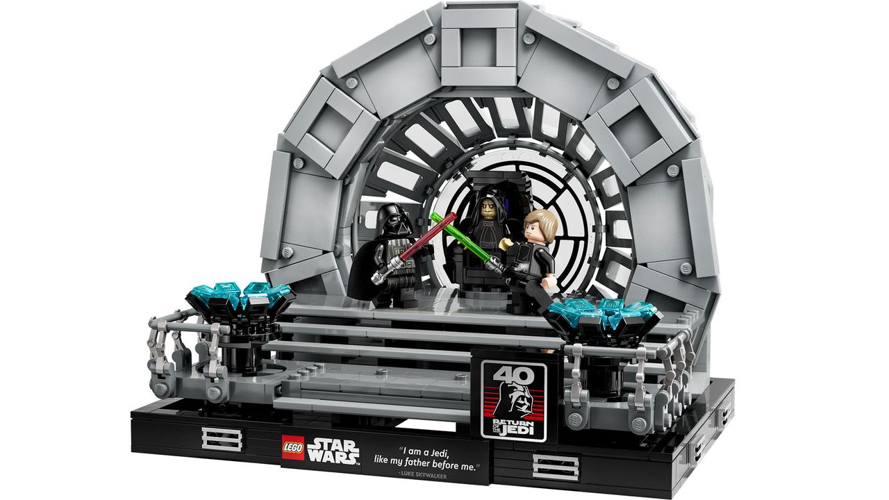 Lego Emperor's Throne Room Diorama on a plain background