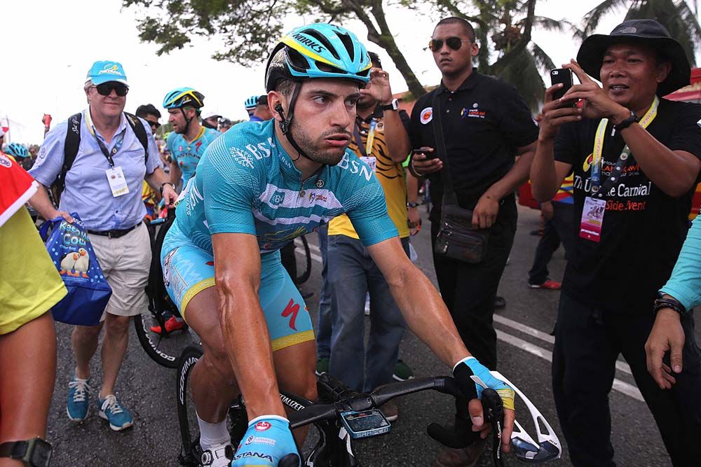 Andrea Guardini (Astana) lets out a sigh of relief after his third win