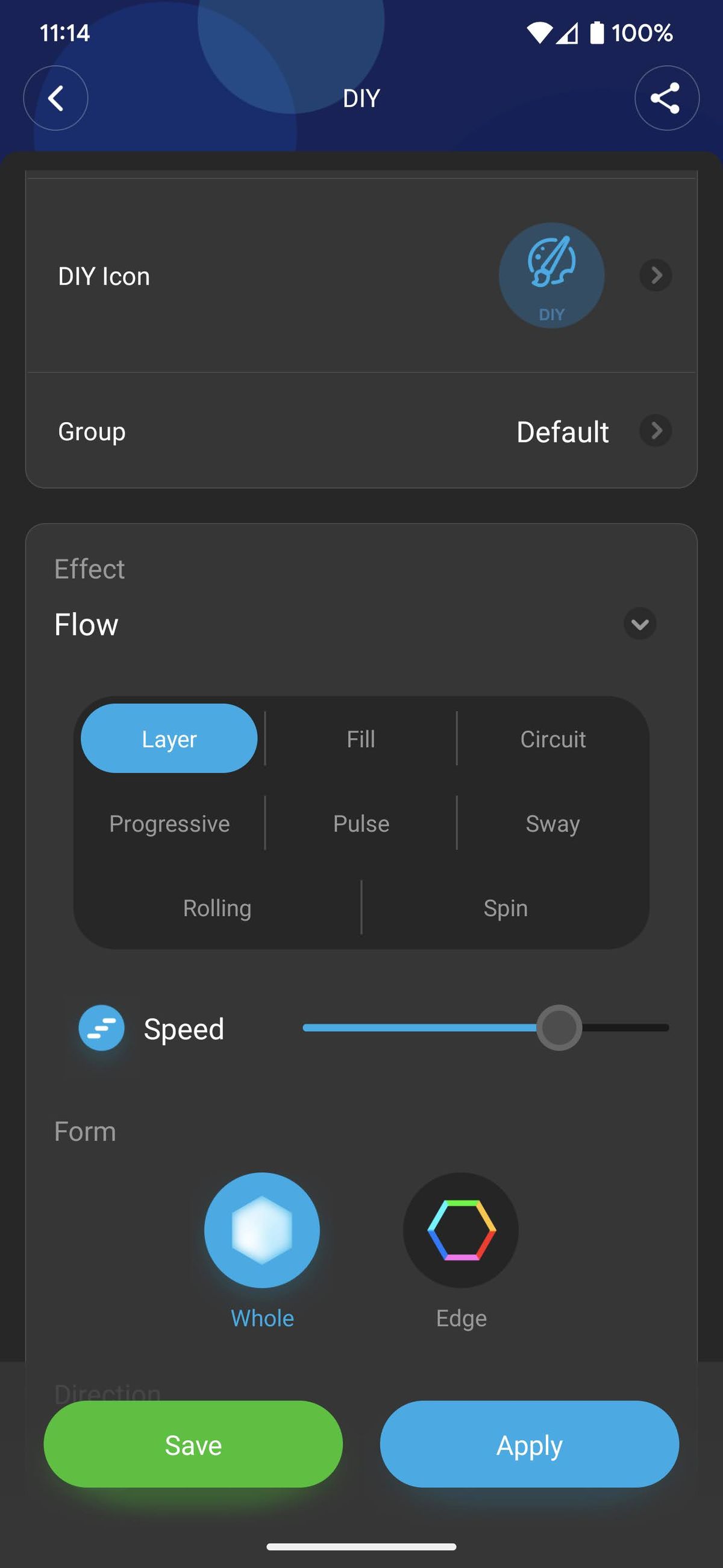 Govee Glide Hexa Lights app screenshot