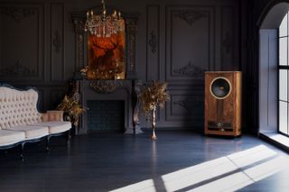 Fyne Audio Vintage Fifteen speaker in extravagant interior