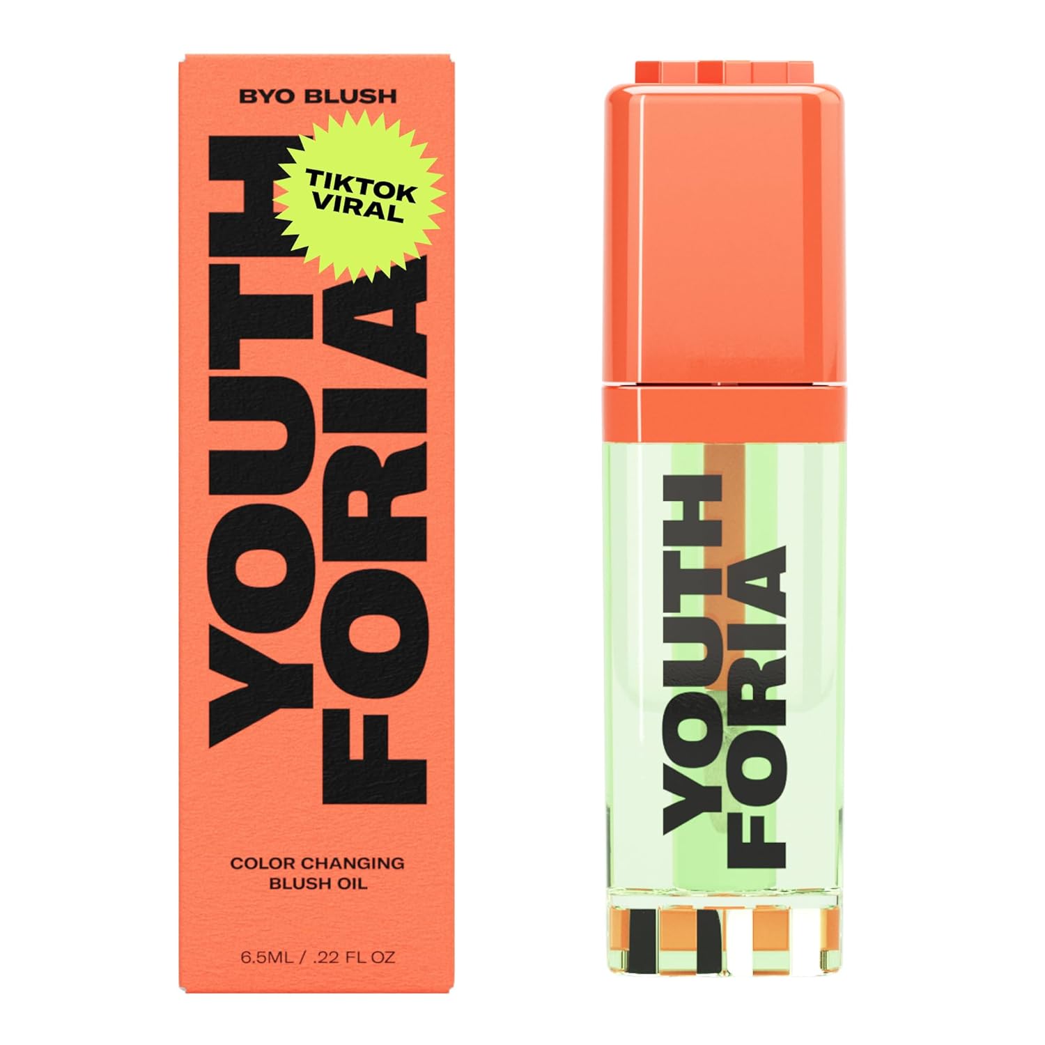 Youthforia Byo Blush, Color Changing Blush Oil, Reacts to Skin&amp;rsquo;s Natural Ph for Your Instant Perfect Shade, Blendable Formula, Vegan &amp;amp; Cruelty-Free