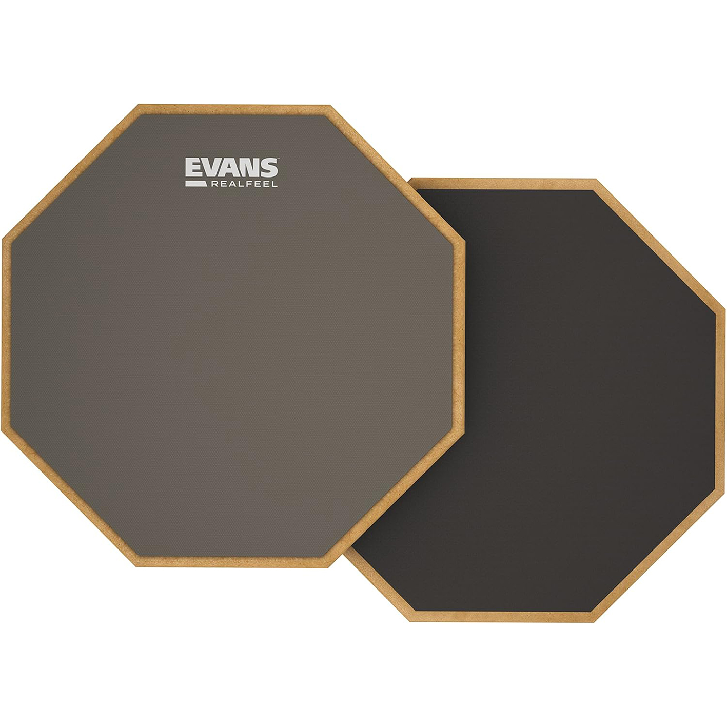Evans Real Feel 12-inch two-sided practice pad on a white background
