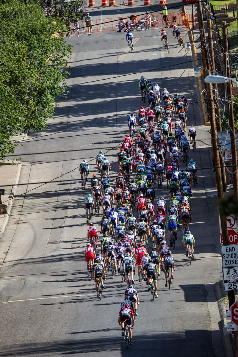 The mens field hits the backside hill.