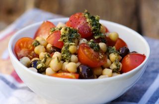 Chickpea pesto salad