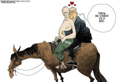 Political cartoon US Trump and Putin