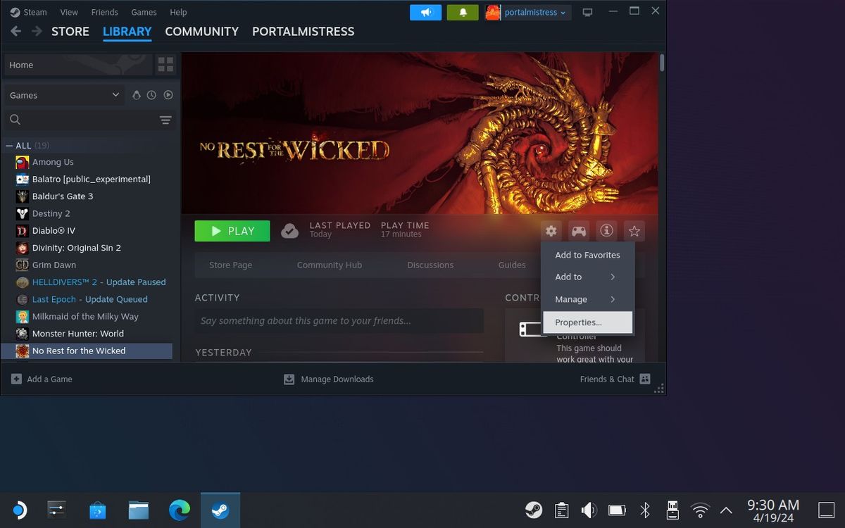 No Rest for the Wicked on Steam Deck
