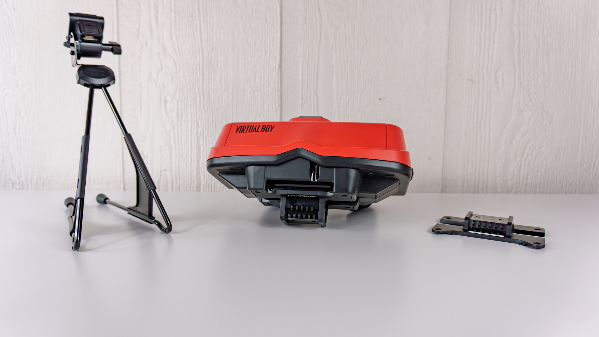 Nintendo's new Virtual Boy accessory unboxed on a table