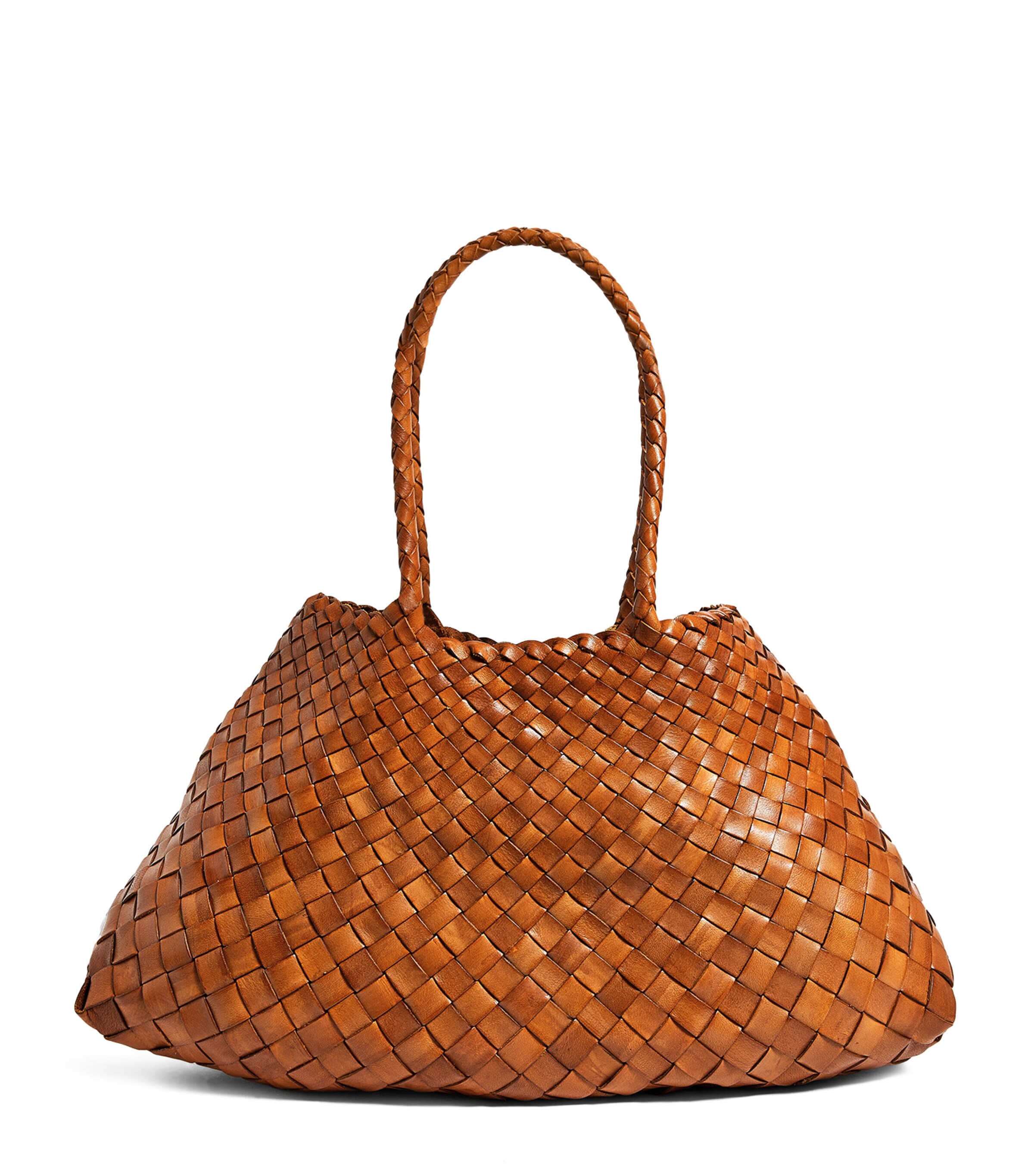Large Leather Woven Santa Croce Tote Bag
