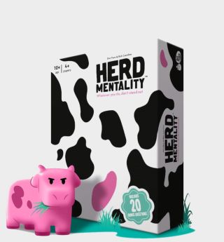 Herd Mentality box on a plain background