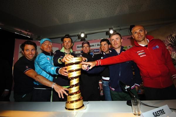 Carlos Sastre is hoping this isn't the only time he'll be touching this trophy in May.