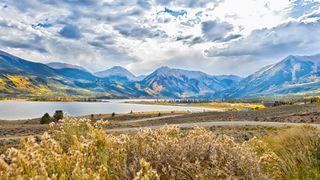 Beautiful and majestic Twin Lakes, Colorado, sits at the base of the highest peak of Mount Elbert