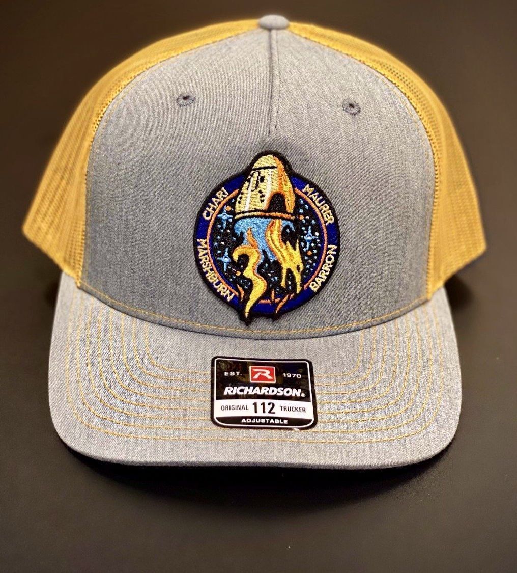 SpaceX Crew 3 mission hat, medallion, lapel pin and sticker set..