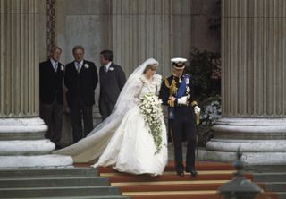 Princess Diana and Prince Charles on their wedding day in 1981