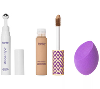 Tarte Shape Tape eye cream, Shape Tape concealer, and &nbsp;beauty sponge