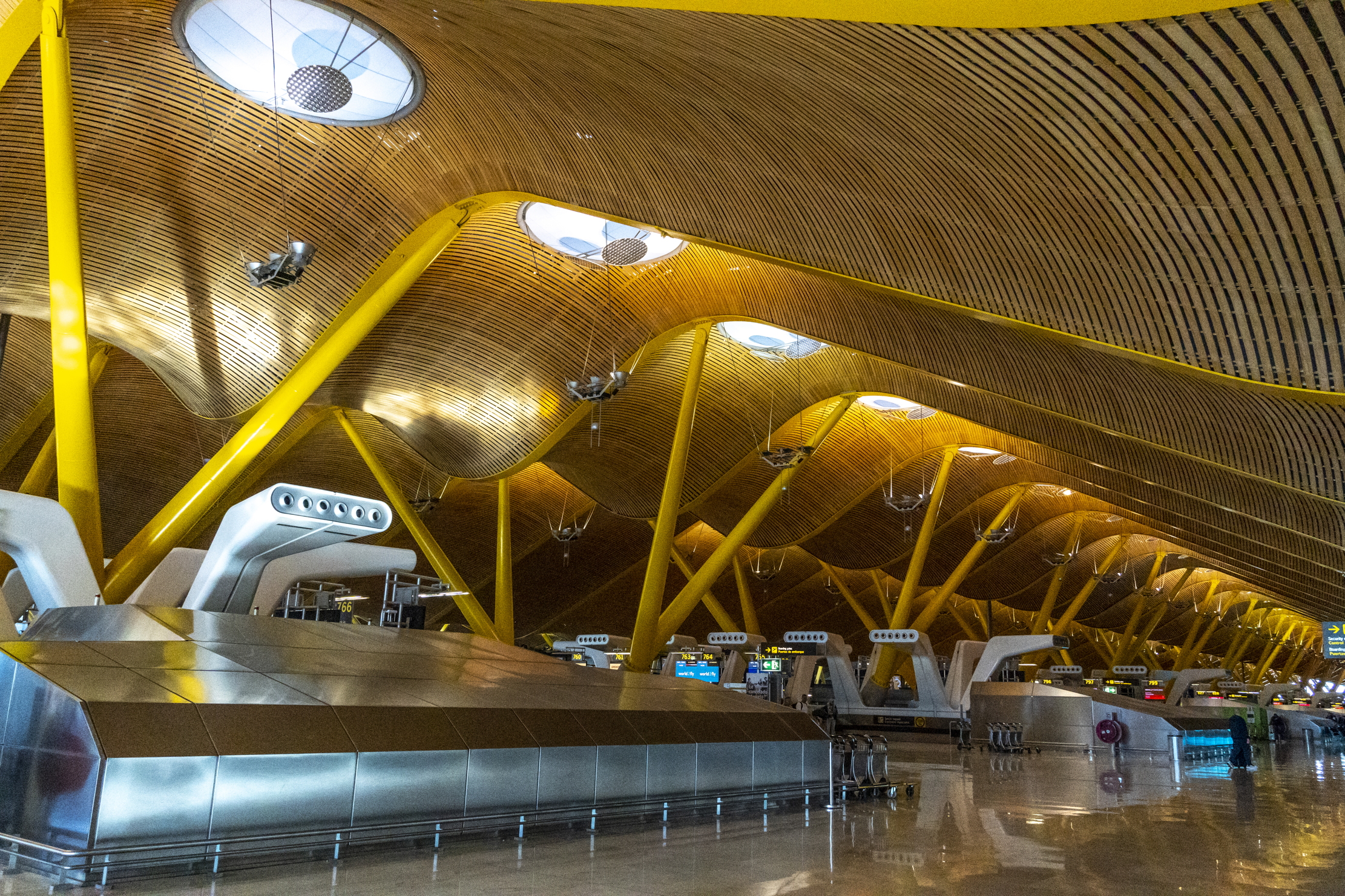 Interior look at Barajas Airport in Madrid