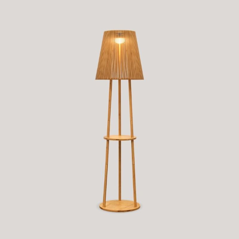 Newgarden Okinawa 170 Usb Solar Led Outdoor Floor Lamp With Remote Control - Bamboo