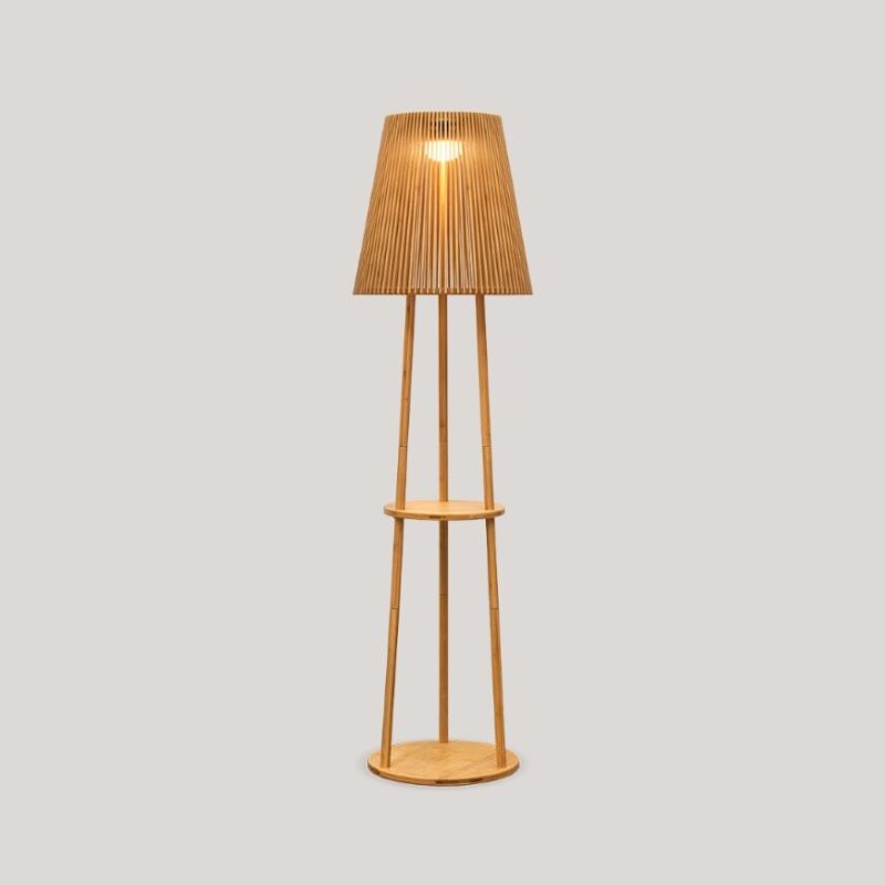Newgarden Okinawa 170 Usb Solar Led Outdoor Floor Lamp With Remote Control - Bamboo