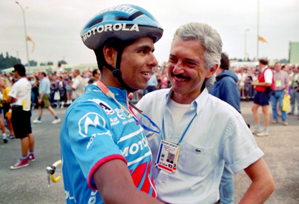 Alvaro Mejia takes time out with Gianni Savio