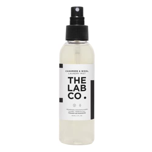 The Lab Co. Cashmere &amp;amp; Wool Mist Spray | Fabric Freshener for Delicate Garments | Natural Scent &amp;amp; Gentle Care - Myrrh, Cinnamon and Cedarwood Scent | 150ml