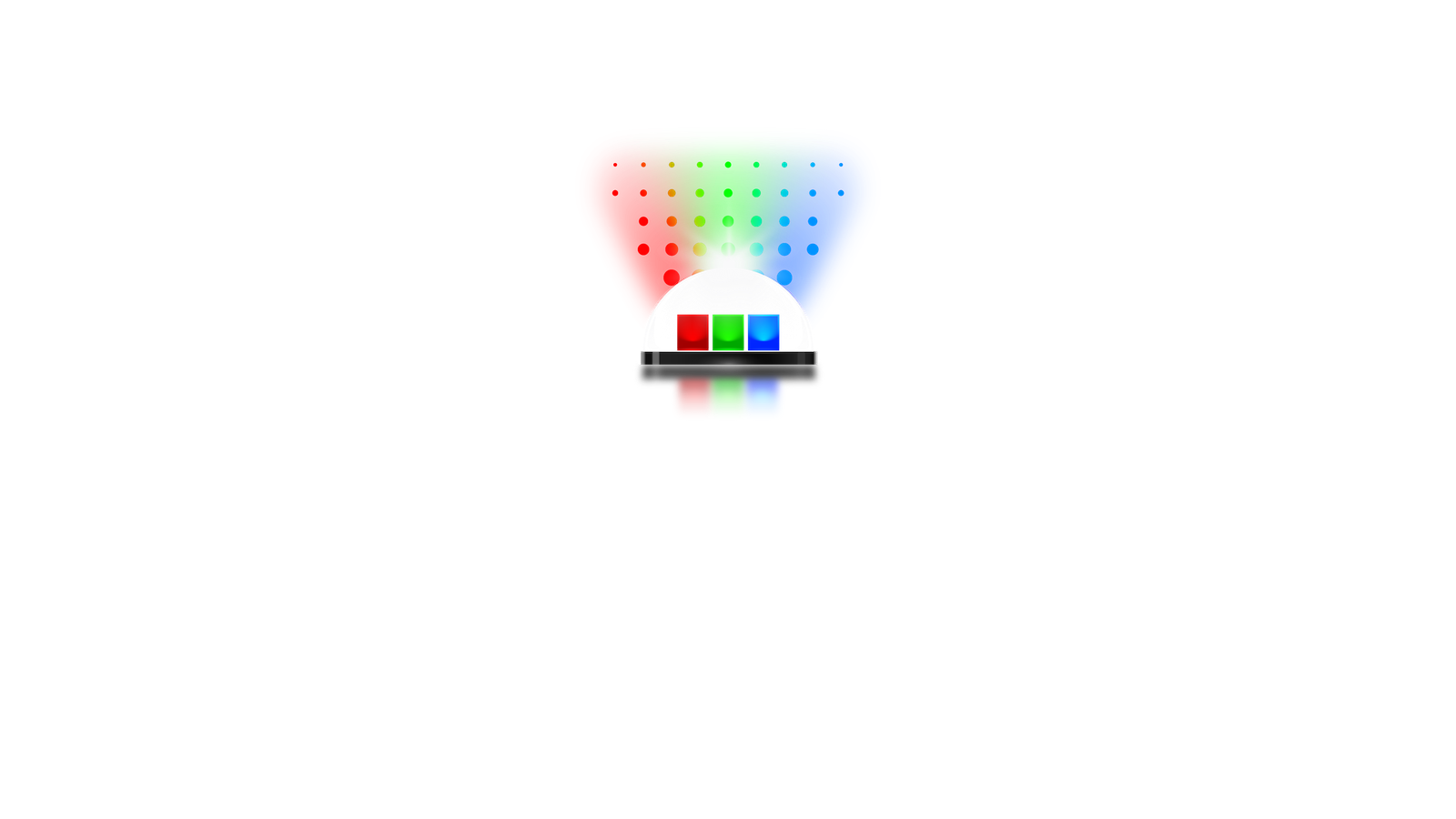 A logo that says 'True RGB: the future of colour is coming' and features an illustration of an LED cluster with distinct red, green and blue diodes.