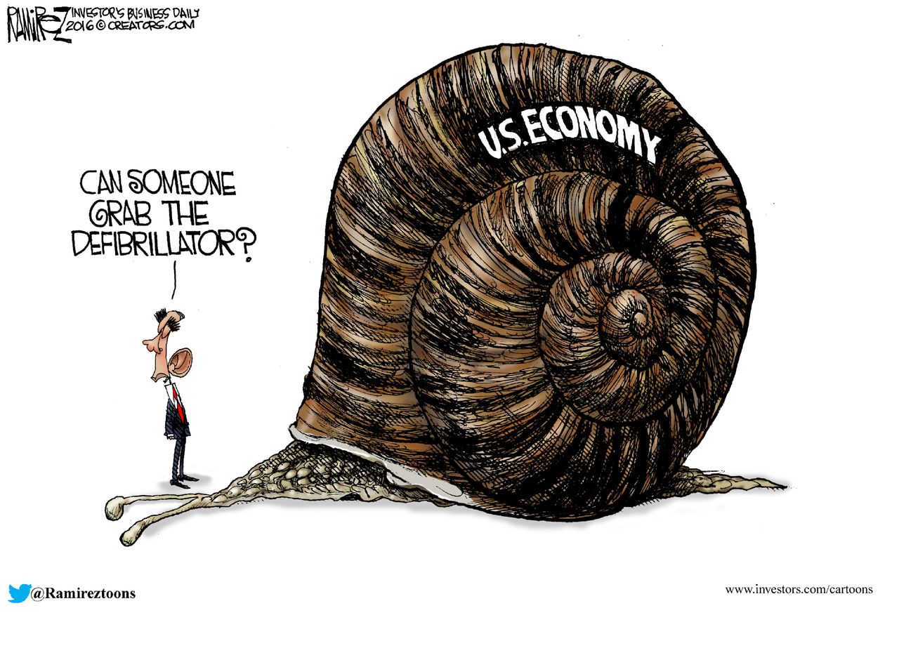 Obama Cartoon U.S. Economy 2016