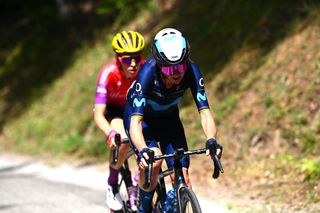 LE MARKSTEIN FRANCE JULY 30 LR Demi Vollering of Netherlands and Team SD Worx and Annemiek Van Vleuten of Netherlands and Movistar Team attack during the 1st Tour de France Femmes 2022 Stage 7 a 1271km stage from Slestat to Le Marksteinc TDFF UCIWWT on July 30 2022 in Le Markstein France Photo by Tim de WaeleGetty Images