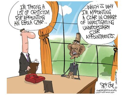 Obama cartoon Ebola czar appointment